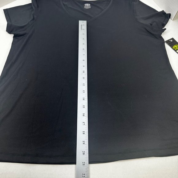 Athletic Works Women's Size XXXL 22 Tee Shirt Stretch V-Neck Short Sleeve Black - Picture 12 of 13